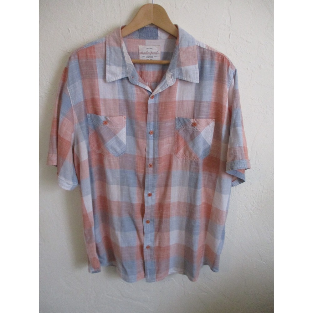 Weatherproof Vintage Cotton SS Plaid Shirt Size XXL